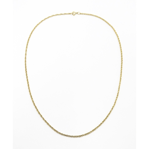 848 - A 9ct gold chain necklace. Approx. 18