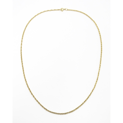 848 - A 9ct gold chain necklace. Approx. 18