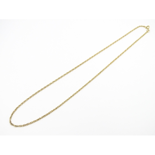 848 - A 9ct gold chain necklace. Approx. 18