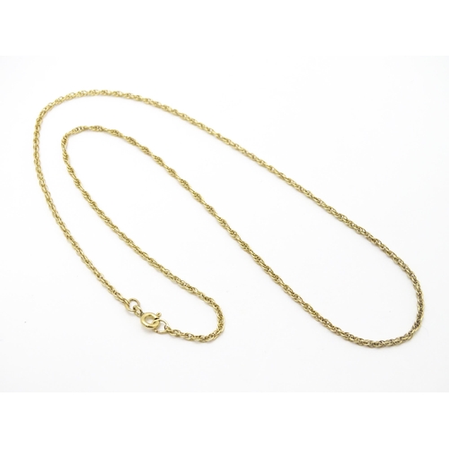 848 - A 9ct gold chain necklace. Approx. 18