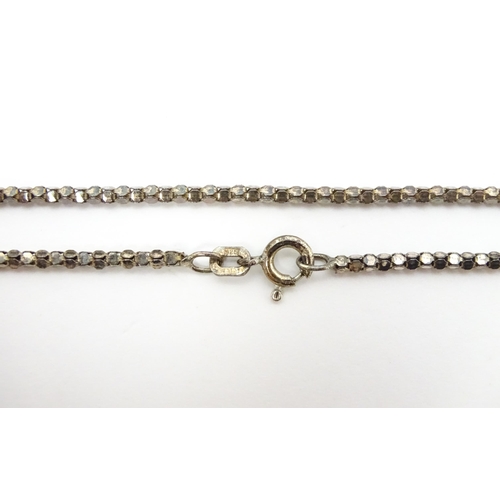 857 - A silver chain necklace. Together with two silver bracelets. Chain approx. 17