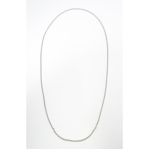 865 - Three silver and white metal necklaces. Longest approx. 30