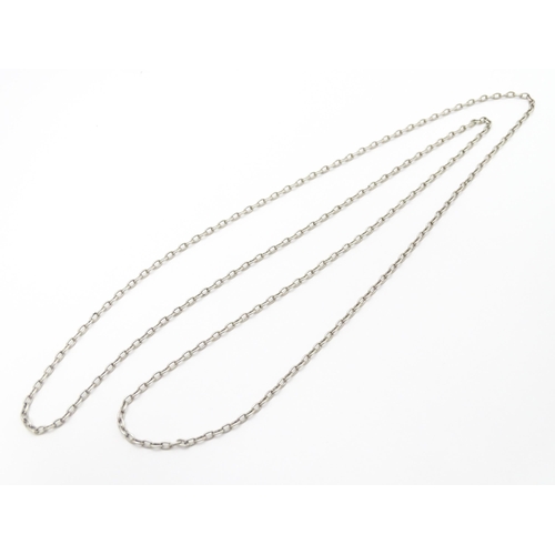 865 - Three silver and white metal necklaces. Longest approx. 30