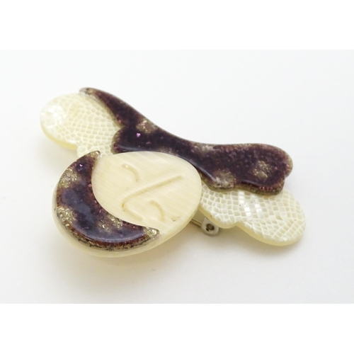 875 - Lea Stein Paris : A brooch formed as an Art Nouveau lady. Approx. 2