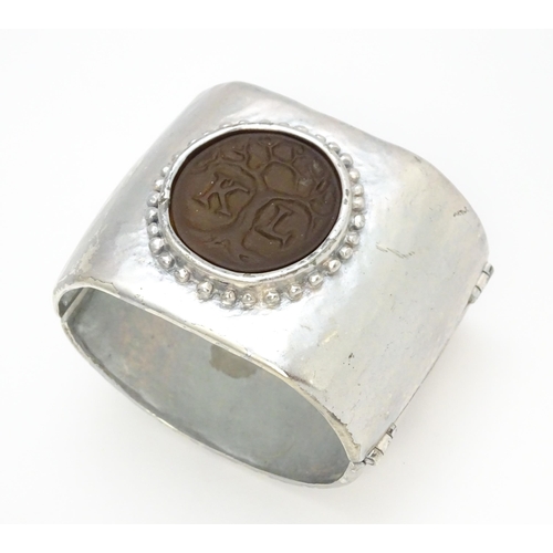 885 - Circa 1980s costume cuff bangle by Karl Lagerfeld from 'Content Is Treasure' collection in original ... 