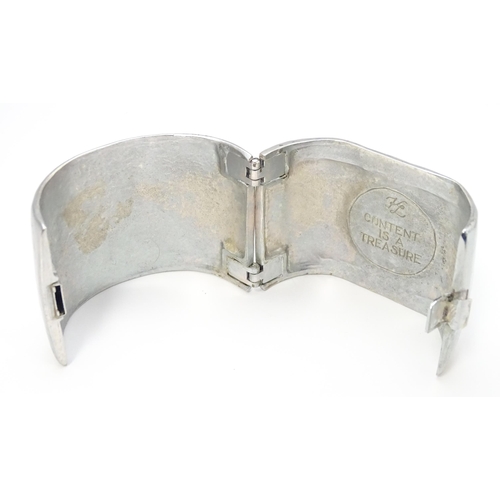 885 - Circa 1980s costume cuff bangle by Karl Lagerfeld from 'Content Is Treasure' collection in original ... 