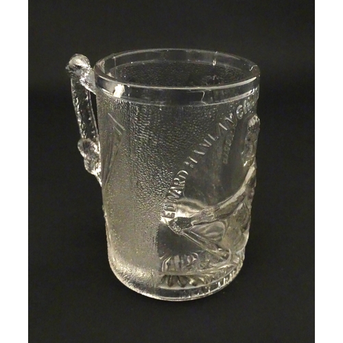 219 - British / Australian Rowing Interest: A glass tankard titled 'Edward Hanlan Champion of the World No... 