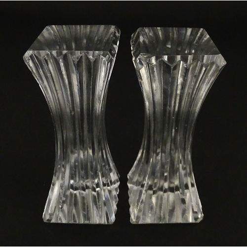 220 - A pair of Victorian glass knife rests. Approx. 4 1/2