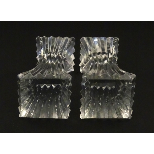 220 - A pair of Victorian glass knife rests. Approx. 4 1/2