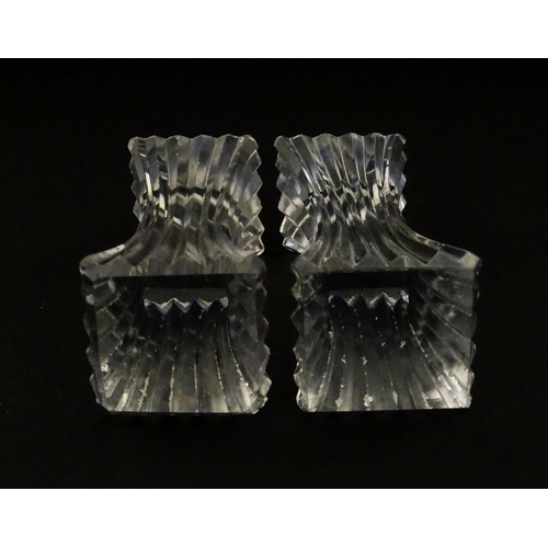 220 - A pair of Victorian glass knife rests. Approx. 4 1/2