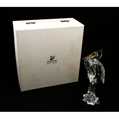 228 - A Swarovski crystal model of a heron.  Approx. 5 3/4