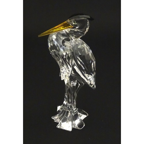 228 - A Swarovski crystal model of a heron.  Approx. 5 3/4