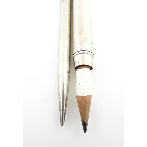 1215 - Two silver propelling pencils by Sampson Mordan, one hallmarked London 1919, the other 1927. Largest... 