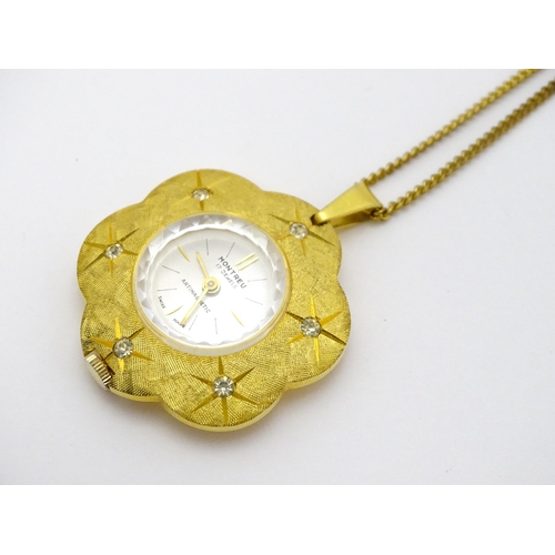 929 - An open faced calendar pocket watch, the enamel dial having four subsidiary dials for month, day, da... 