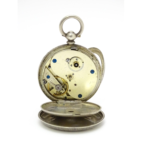 932 - A  Victorian silver cased pocket watch hallmarked Birmingham 1885 maker Waltham Watch Co. Together w... 