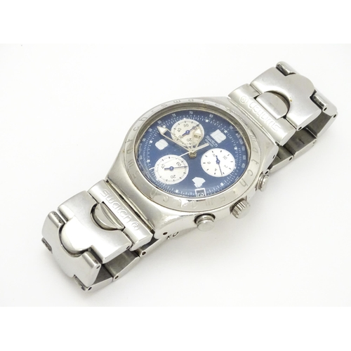 940 - A Swatch Irony Chrono stainless steel wristwatch. Watch case approx. 1 1/2