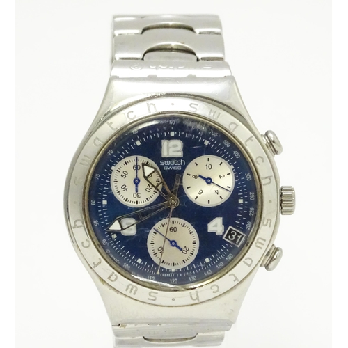 940 - A Swatch Irony Chrono stainless steel wristwatch. Watch case approx. 1 1/2