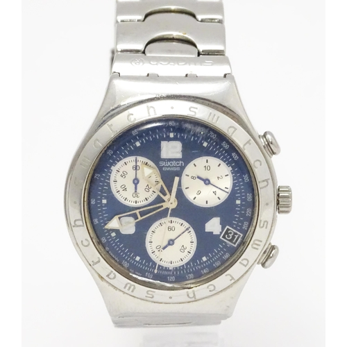 940 - A Swatch Irony Chrono stainless steel wristwatch. Watch case approx. 1 1/2