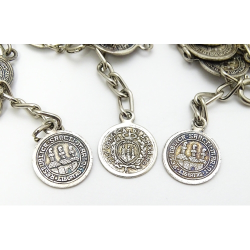 955 - Three bracelets with coin style detail. (3)