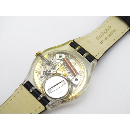 941 - Two Swatch watches with quartz movements, one a numbered edition designed by Felice Varini (2)