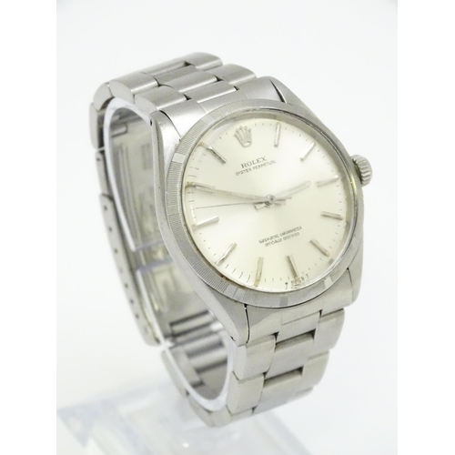 944 - A Rolex Oyster Perpetual Superlative Chronometer stainless steel gentleman's wristwatch, the dial wi... 