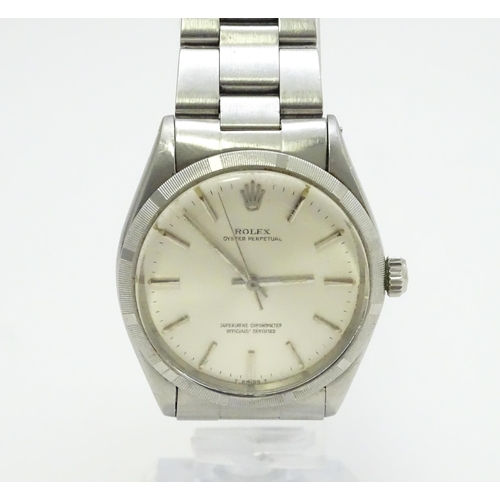 944 - A Rolex Oyster Perpetual Superlative Chronometer stainless steel gentleman's wristwatch, the dial wi... 