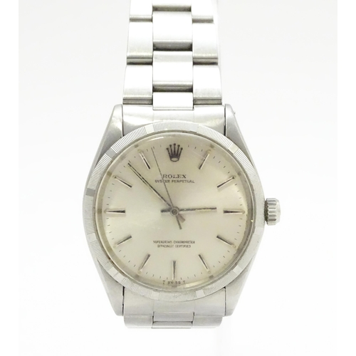 944 - A Rolex Oyster Perpetual Superlative Chronometer stainless steel gentleman's wristwatch, the dial wi... 