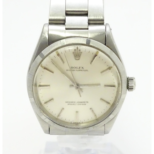 944 - A Rolex Oyster Perpetual Superlative Chronometer stainless steel gentleman's wristwatch, the dial wi... 