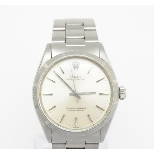 944 - A Rolex Oyster Perpetual Superlative Chronometer stainless steel gentleman's wristwatch, the dial wi... 