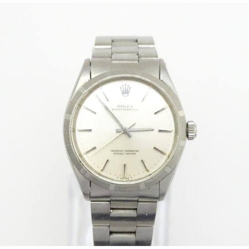 944 - A Rolex Oyster Perpetual Superlative Chronometer stainless steel gentleman's wristwatch, the dial wi... 