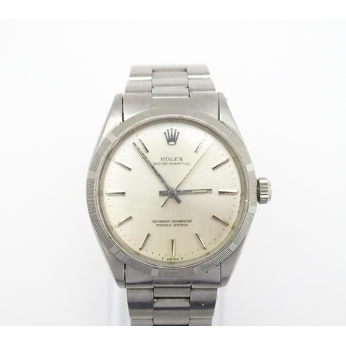 944 - A Rolex Oyster Perpetual Superlative Chronometer stainless steel gentleman's wristwatch, the dial wi... 