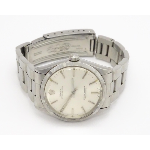 944 - A Rolex Oyster Perpetual Superlative Chronometer stainless steel gentleman's wristwatch, the dial wi... 