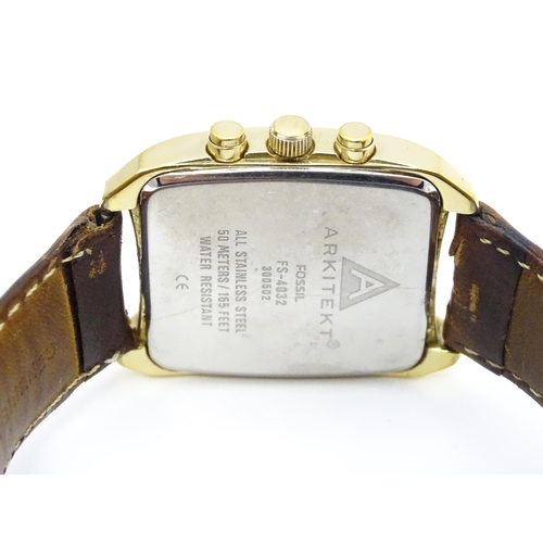 946 - A Fossil Speedway Arkitekt gentlemans wristwatch. The watch case approx 1 3/8