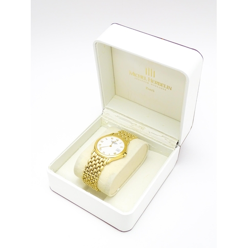 949 - A Raymond Weil gold plated stainless steel Chorus quartz bracelet wristwatch, ref. 5568, the dial wi... 