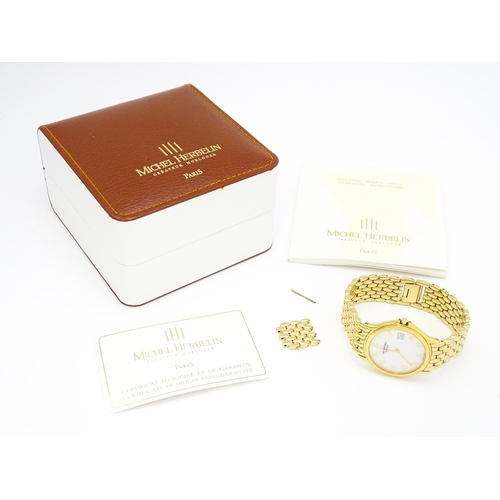 949 - A Raymond Weil gold plated stainless steel Chorus quartz bracelet wristwatch, ref. 5568, the dial wi... 