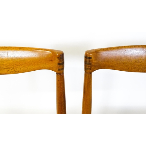 1758 - Vintage / Retro: A set of four Danish mid century dining chairs designed by H.W. Klein for Bramin. W... 