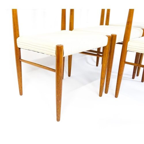 1758 - Vintage / Retro: A set of four Danish mid century dining chairs designed by H.W. Klein for Bramin. W... 