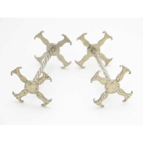 433 - A pair of Geo III silver knife rests hallmarked London 1818, maker Rebecca Emes and Edward Barnard. ... 