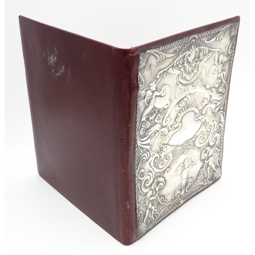 440 - A leather blotter with Britannia Standard silver front hallmarked London 1985, maker RBB. Approx. 11... 