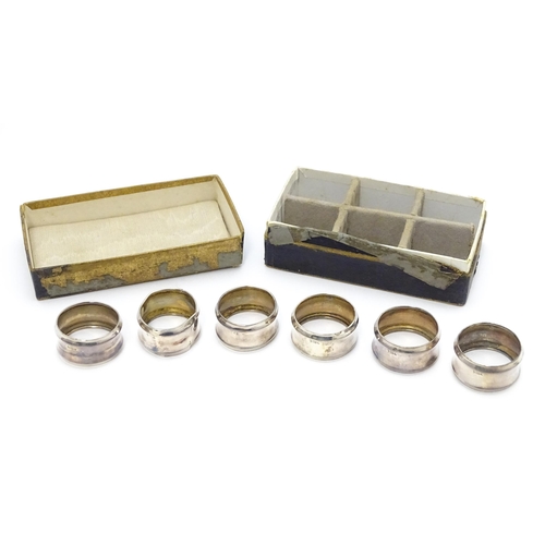 536 - A set of six small .800 German silver napkin rings (6)