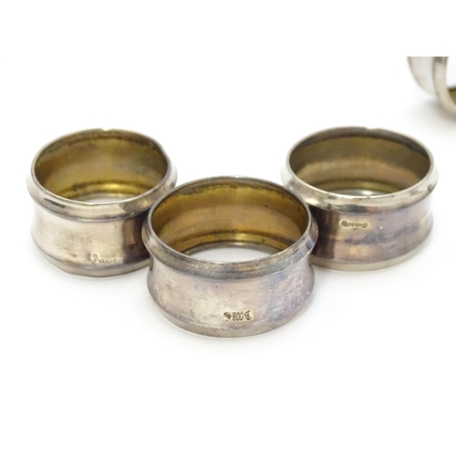 536 - A set of six small .800 German silver napkin rings (6)