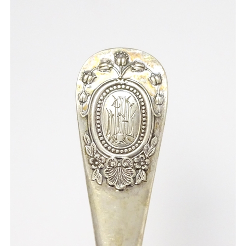 597 - An Austro-Hungarian silver table spoon. Approx. 8 1/2