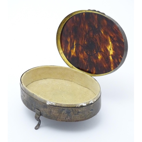 669 - A Victorian silver mounted tortoiseshell ring box of heart form, hallmarked Birmingham 1891, maker L... 