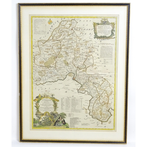 2125 - Map: An 18thC engraved map titled A New and Improved Map of Oxfordshire.. after Thomas Kitchin. Appr... 