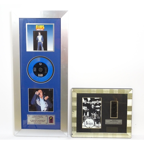 2128 - Pop music memorabilia : The Beatles , a c2003 framed 35mm film cell from the 1964 film 'A Hard Day's... 