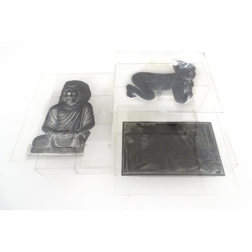 2133 - A quantity of assorted plate glass negatives depicting various ancient artefacts / sculptures, etc. ... 