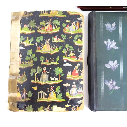 2138 - Three scrap albums, comprising a Victorian scrap album containing various greeting card samples; An ... 