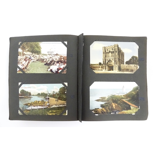 2142 - A 20thC postcard albums to include various topographical picture postcards to include Kenilworth, Ke... 