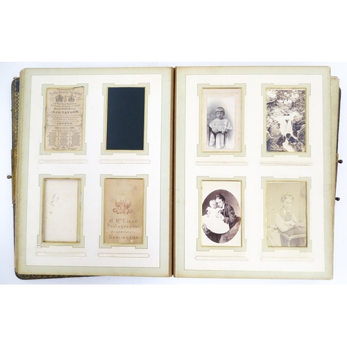 2148 - Four Victorian carte de visite photograph albums containing various portrait cards and photographs, ... 