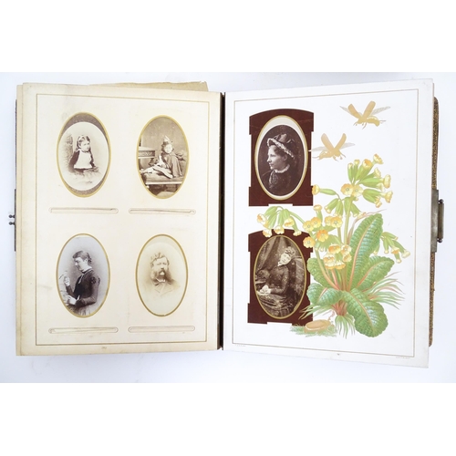 2148 - Four Victorian carte de visite photograph albums containing various portrait cards and photographs, ... 